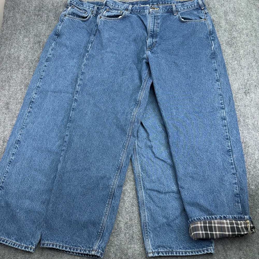 Carhartt Jeans Men's 42x34 (Fits 40x30) Flannel Lined Relaxed Fit LOT OF 2
